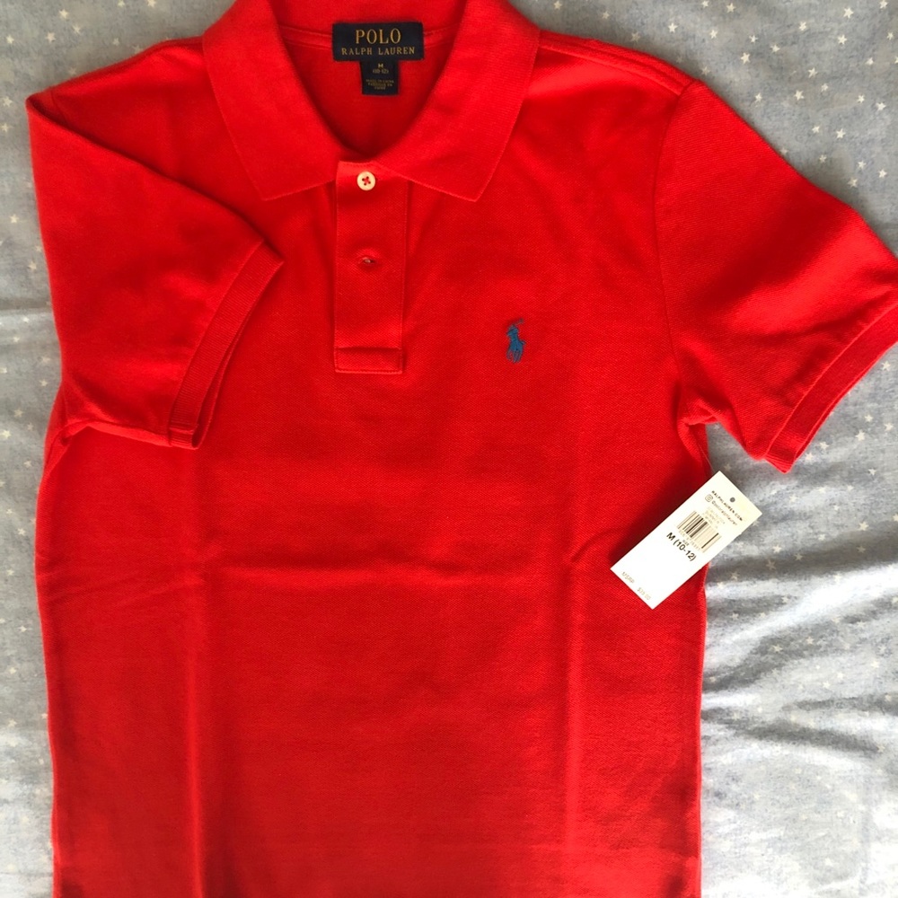 Ralph Lauren red polo shirt NWT size M(10-12)